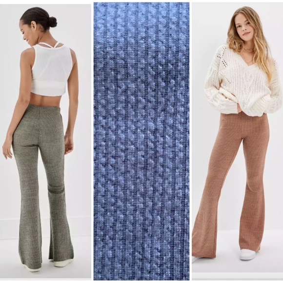 American Eagle Outfitters Pants - NWT American Eagle Super High Rise Sweater Flare Pants/Leggings XS Navy